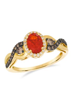 Le Vian Ring featuring 3/8 ct. t.w. Opal®, 1/3 ct. t.w. Chocolate Diamonds, 1/10 ct. t.w. Nude Diamonds™ set in 14K Honey Gold, 7