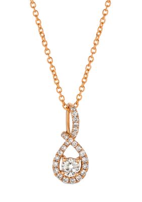 1/4 ct. t.w. Vanilla Diamond® Pendant Necklace in 14K Strawberry Gold®