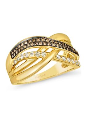 1/3 ct. t.w. Diamond Faux Stacked Ring in 14K Honey Gold™