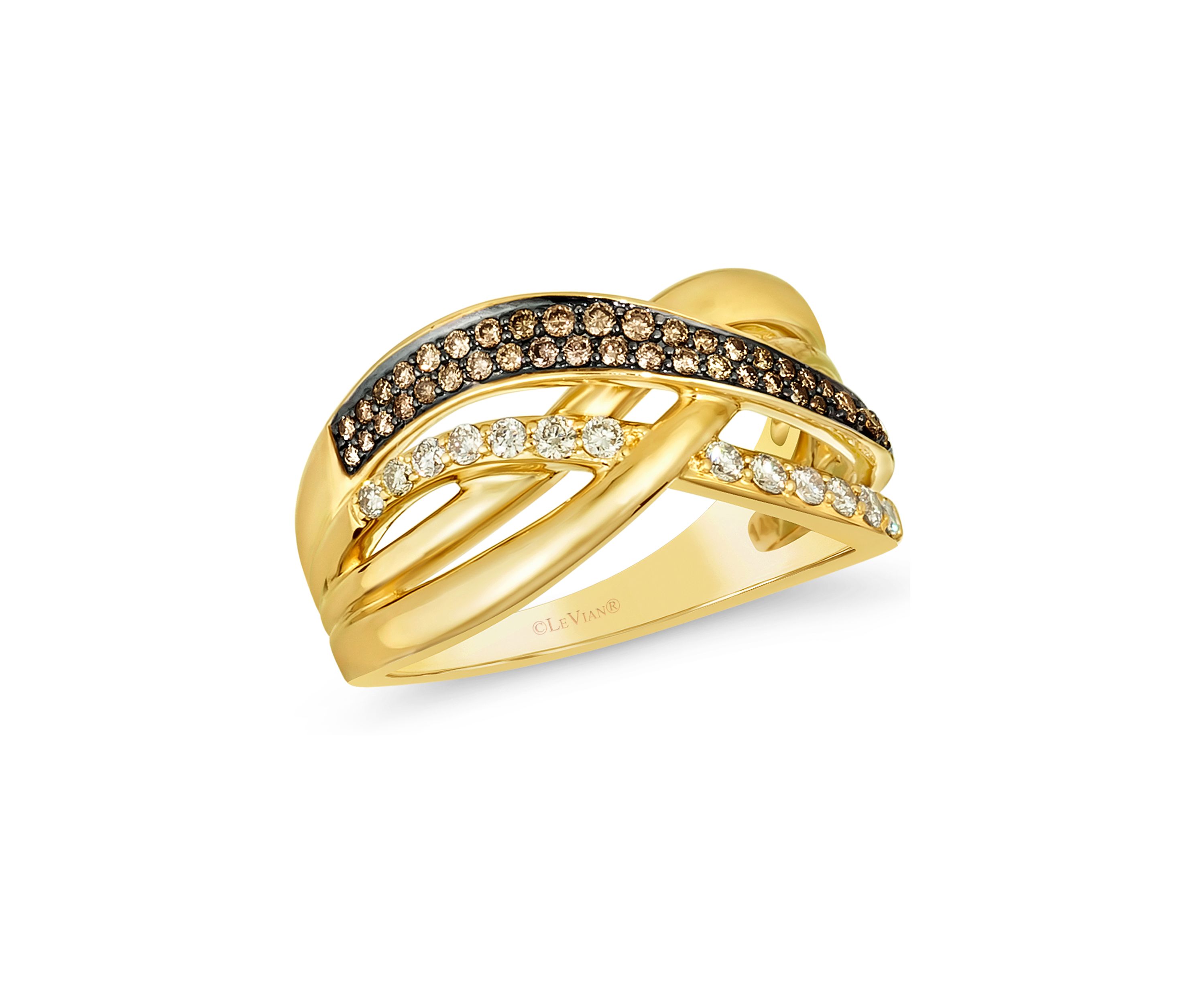 Le Vian® 1/3 ct. t.w. Diamond Faux Stacked Ring in 14K Honey Gold™ | Belk