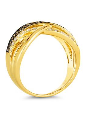 1/3 ct. t.w. Diamond Faux Stacked Ring in 14K Honey Gold™