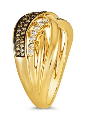 1/3 ct. t.w. Diamond Faux Stacked Ring in 14K Honey Gold™