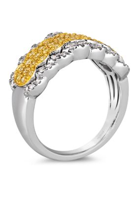 Ring featuring 1/5 ct. t.w. Vanilla Diamonds®, 3/8 ct. t.w. Sunny Yellow Diamonds®  in 14K Two Tone Gold