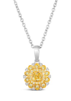Le Vian Couture® Pendant featuring 3/8 ct. t.w. Fancy Light Yellow Diamond, 1/20 ct. t.w. Vanilla Diamonds set in P14 Two Tone Gold