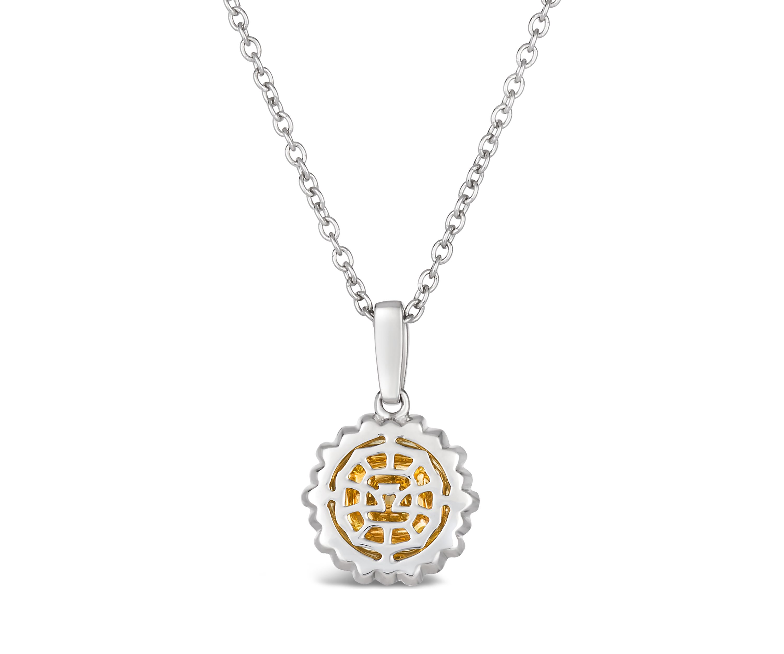 Couture® Pendant featuring 3/8 ct. t.w. Fancy Light Yellow Diamond, 1/20 ct. t.w. Vanilla Diamonds® set in P14 Two Tone Gold