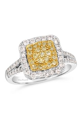 Le Vian 1/2 Ct. T.w. Vanilla Diamonds, 1/5 Ct. T.w. Fancy Light Yellow Diamond Ring In 14K Two Tone Gold