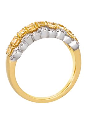 3/4 ct. t.w. Sunny Yellow Diamonds®, 1/5 ct. t.w. Vanilla Diamonds® Ring in 14K Two Tone Gold