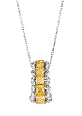 Le Vian 3/4 Ct. T.w. Sunny Yellow Diamonds, 1/8 Ct. T.w. Vanilla Diamonds Pendant Necklace In 14K Two Tone Gold