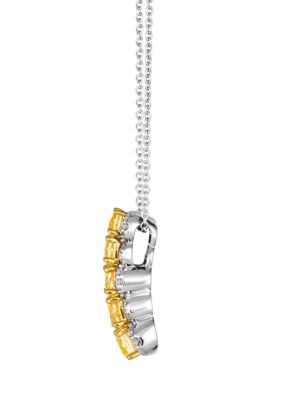 3/4 ct. t.w. Sunny Yellow Diamonds®, 1/8 ct. t.w. Vanilla Diamonds® Pendant Necklace in 14K Two Tone Gold