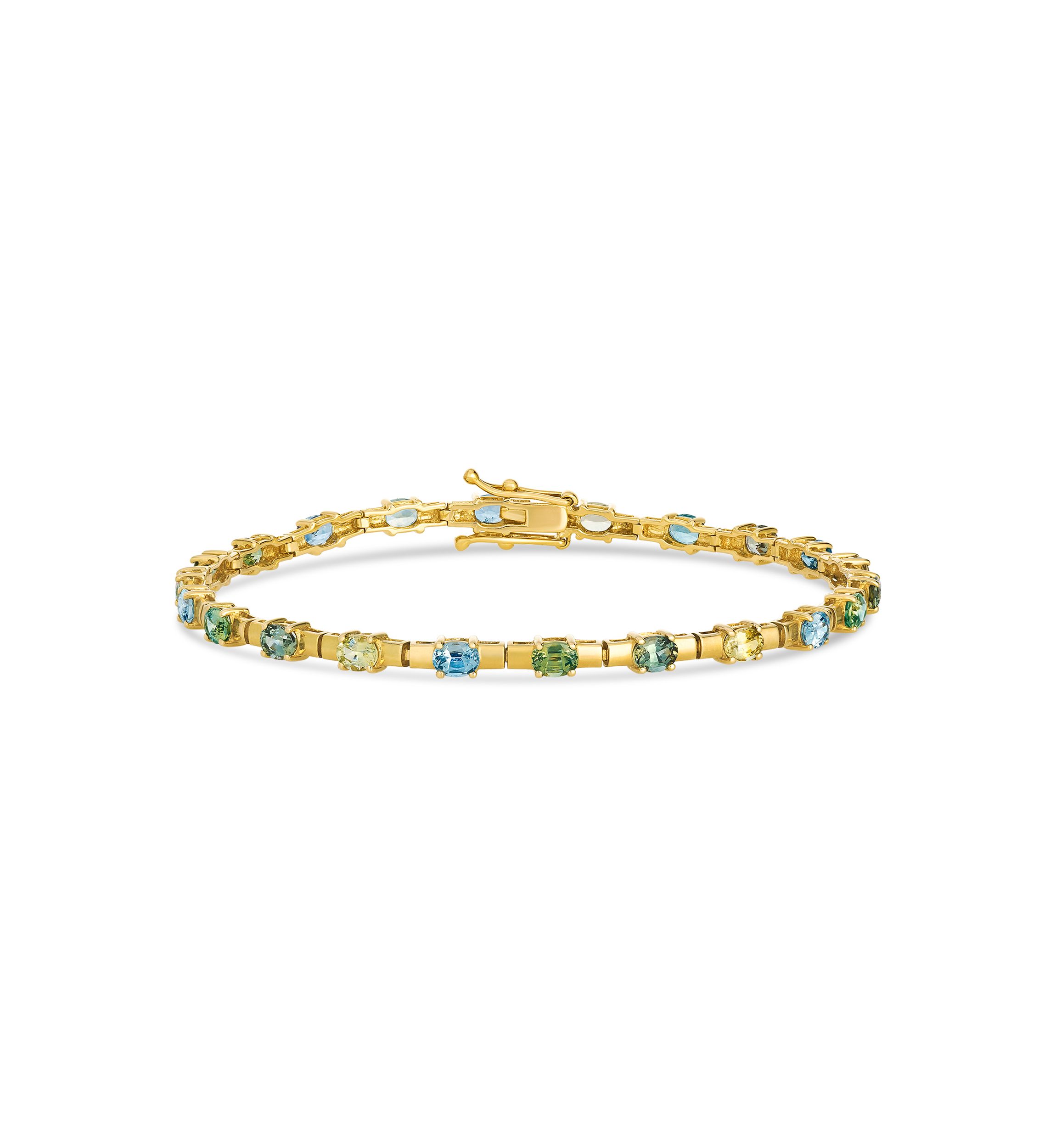  Bracelet featuring 4.25 ct. t.w. of Montana Sapphire Ombré™,  set in 14K Honey Gold™