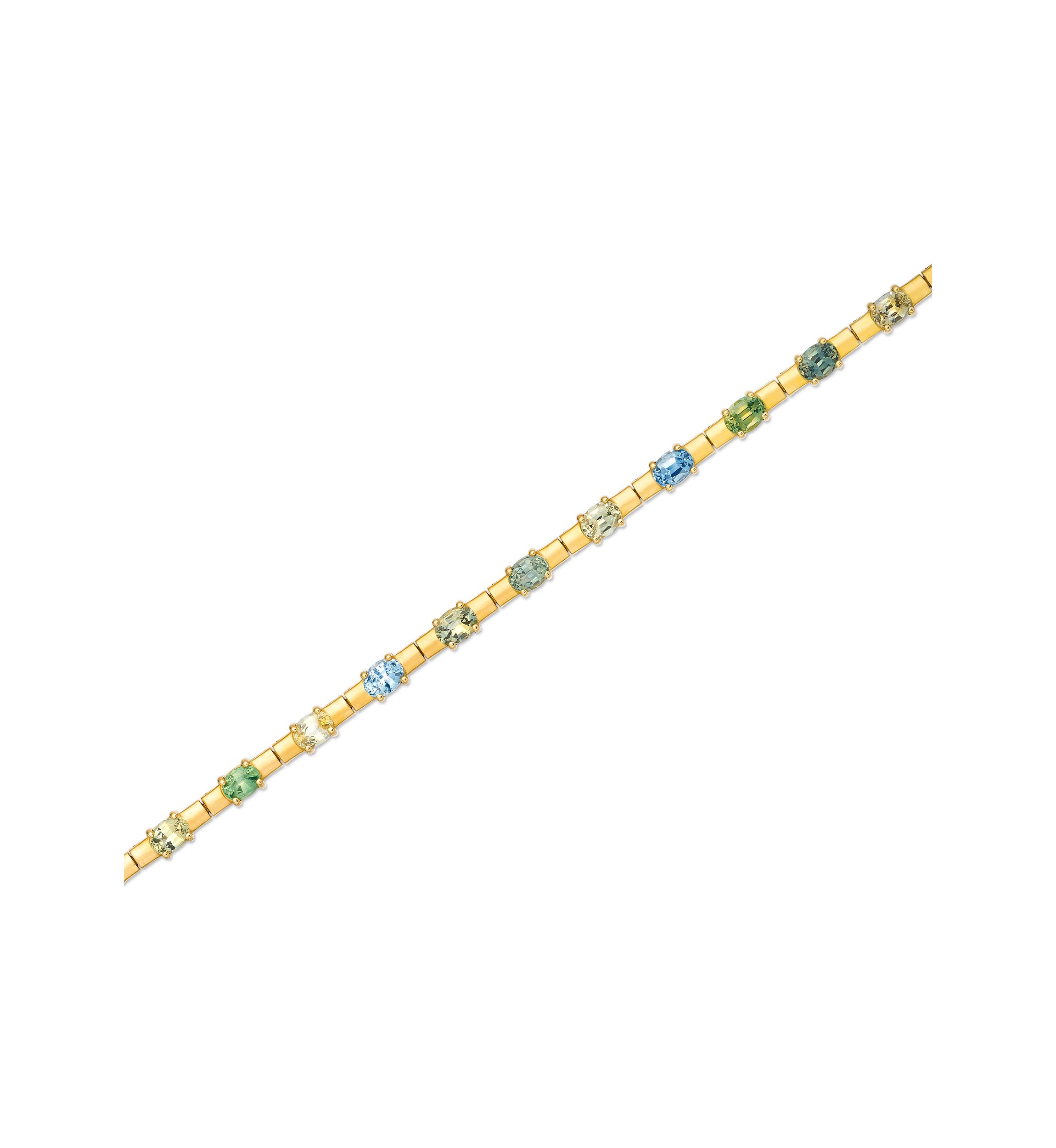  Bracelet featuring 4.25 ct. t.w. of Montana Sapphire Ombré™,  set in 14K Honey Gold™