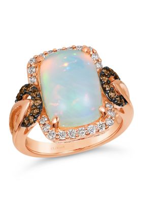Le Vian 3 3/4 ct. t.w. Neopolitan Opal®, 1/4 ct. t.w. Chocolate Diamonds, 1/3 ct. t.w. Nude Diamonds™ Ring set in 14K Strawberry Gold, Gold, 7
