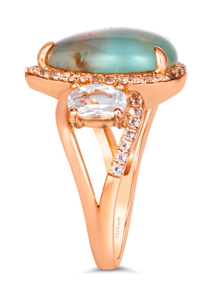 3.38 ct. t.w. Aquaprase Turquoise, 1.25 ct. t.w. Vanilla Topaz™ Ring  in 14K Strawberry Gold®