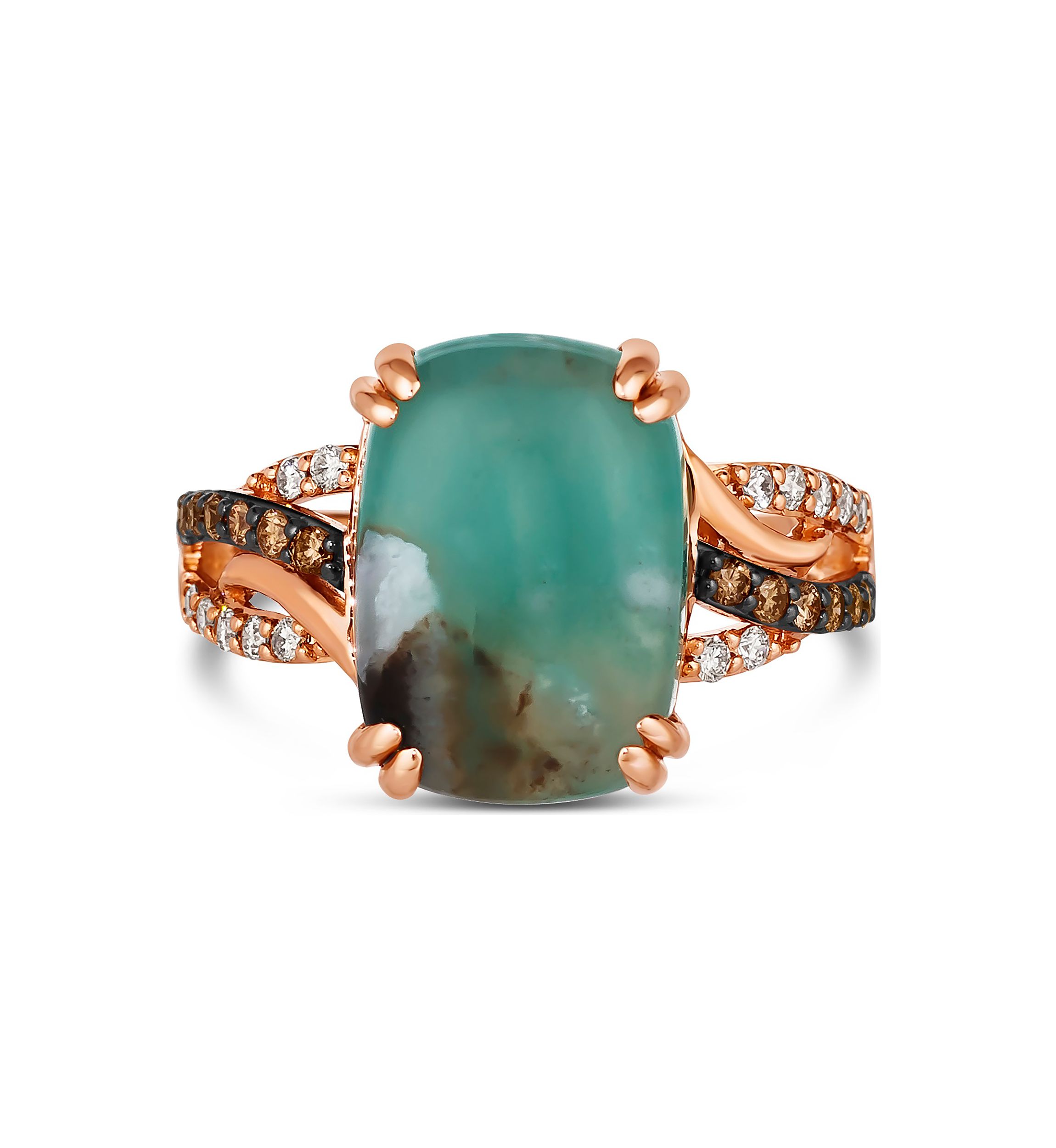 1/4 ct. t.w. Diamond Aquaprase Statement Ring in 14K Rose Gold 