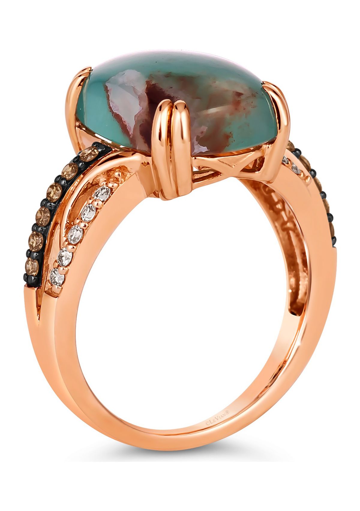 1/4 ct. t.w. Diamond Aquaprase Statement Ring in 14K Rose Gold 