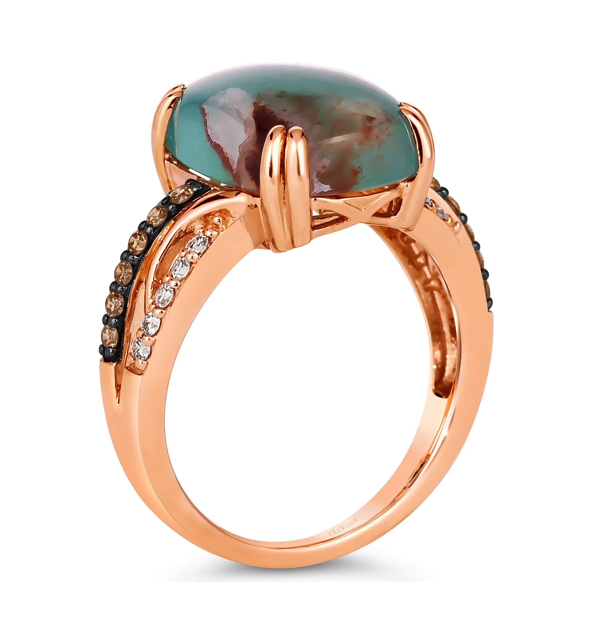 1/4 ct. t.w. Diamond Aquaprase Statement Ring in 14K Rose Gold 