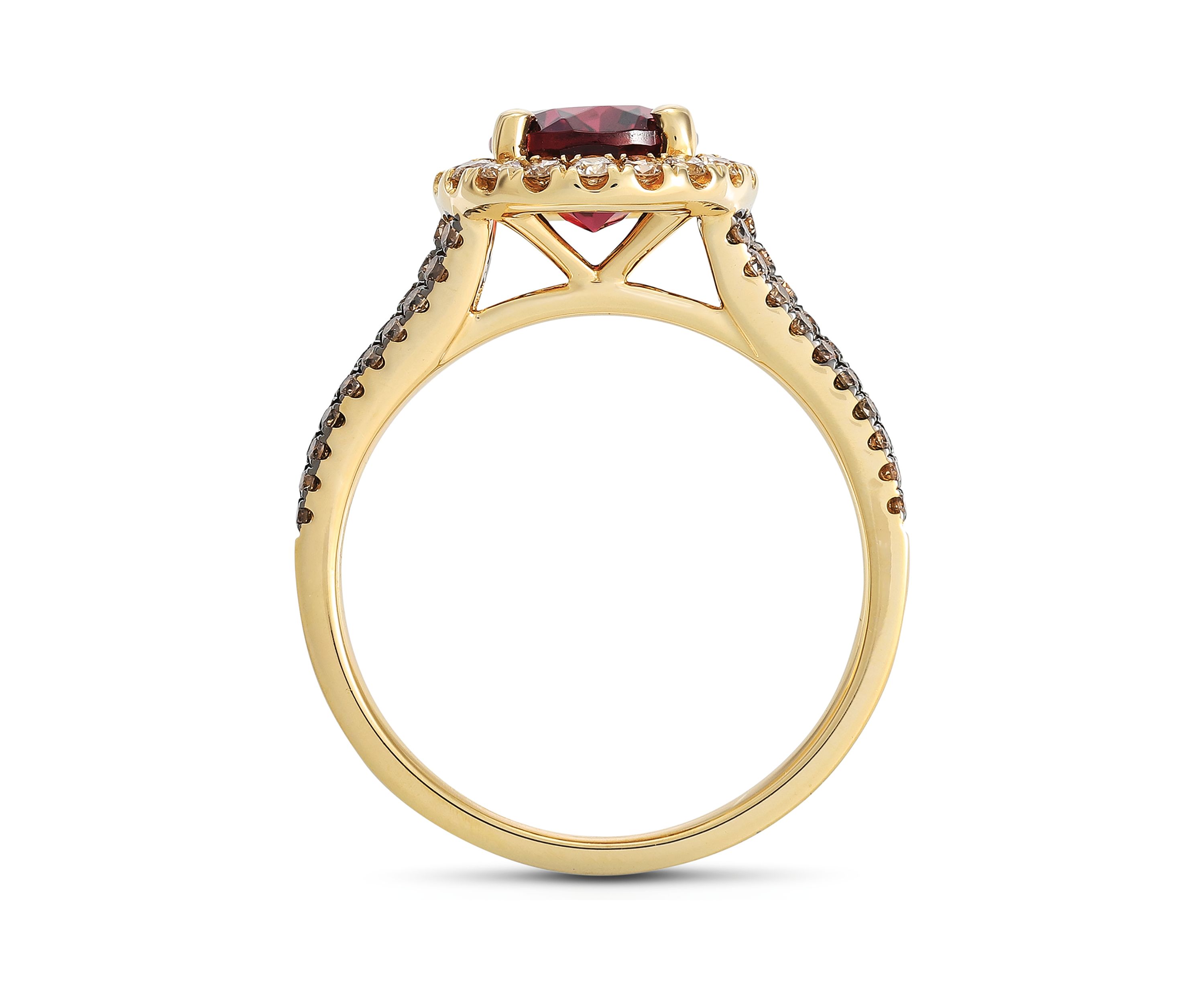 2 ct. t.w. Raspberry Rhodolite®, 3/8 ct. t.w. Chocolate Diamonds®, 1/3 ct. t.w. Nude Diamonds™ Ring in 14K Strawberry Gold®