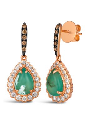 Le Vian 1 Ct. T.w. Diamond Drop Aquaprase Earrings In 14K Rose Gold