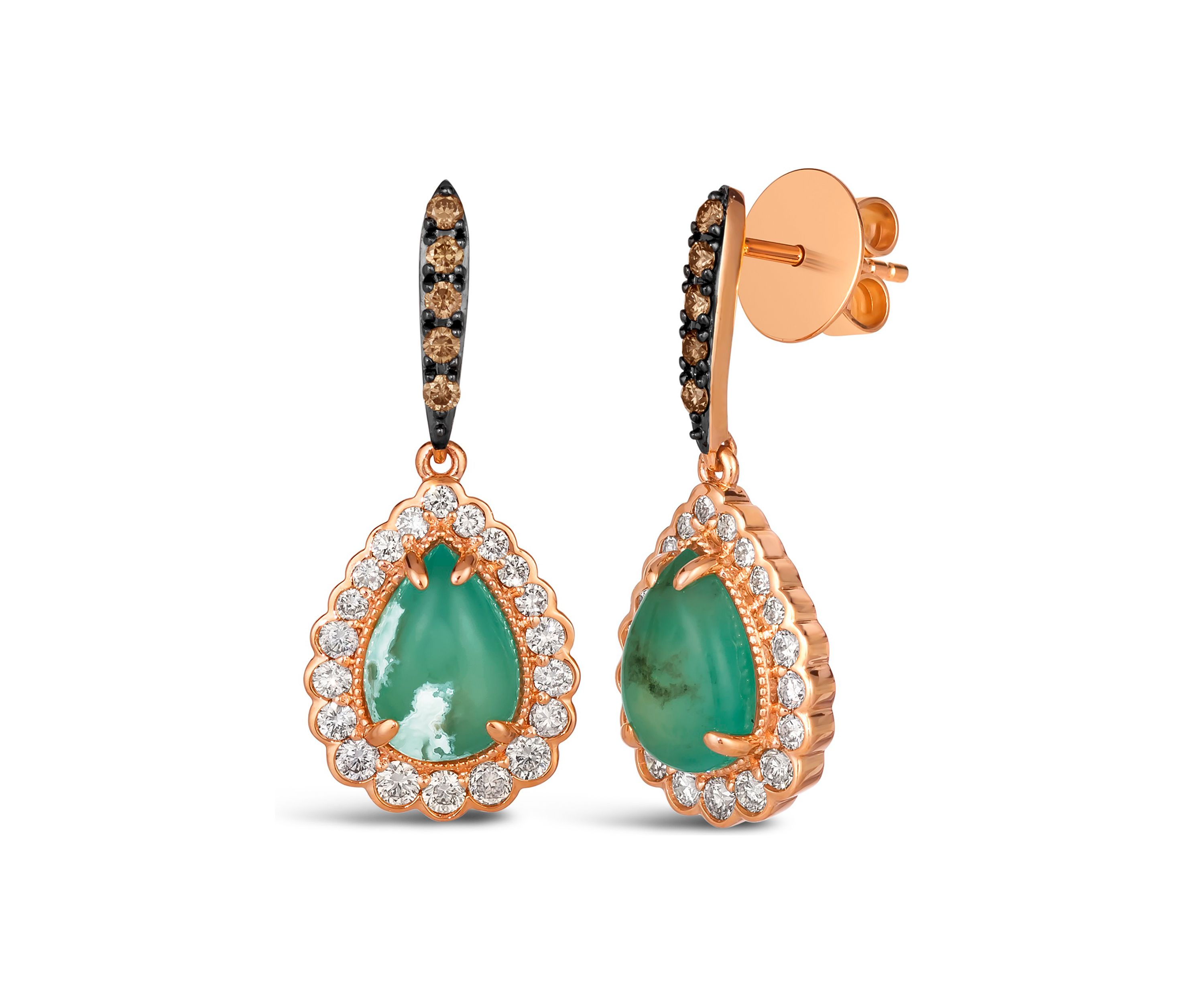 1 ct. t.w. Diamond Drop Aquaprase Earrings in 14K Rose Gold 