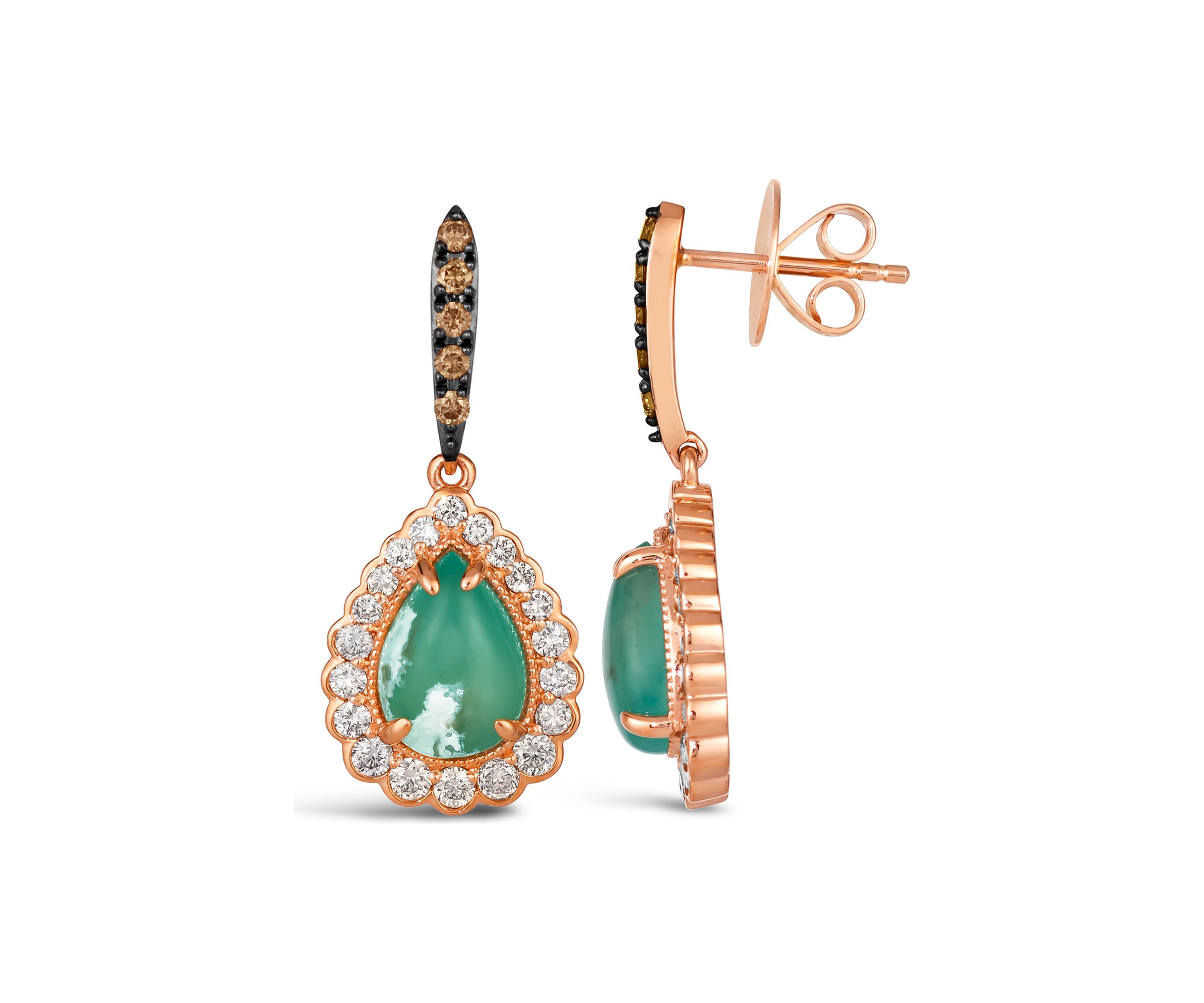 1 ct. t.w. Diamond Drop Aquaprase Earrings in 14K Rose Gold 