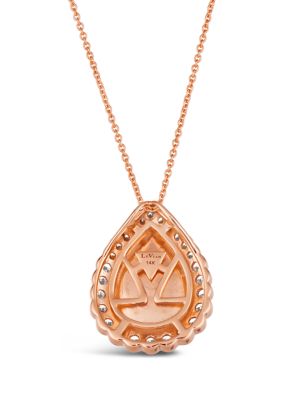 1/2 ct. t.w. Pear Shape Aquaprase Diamond Pendant Necklace in 14K Rose Gold 