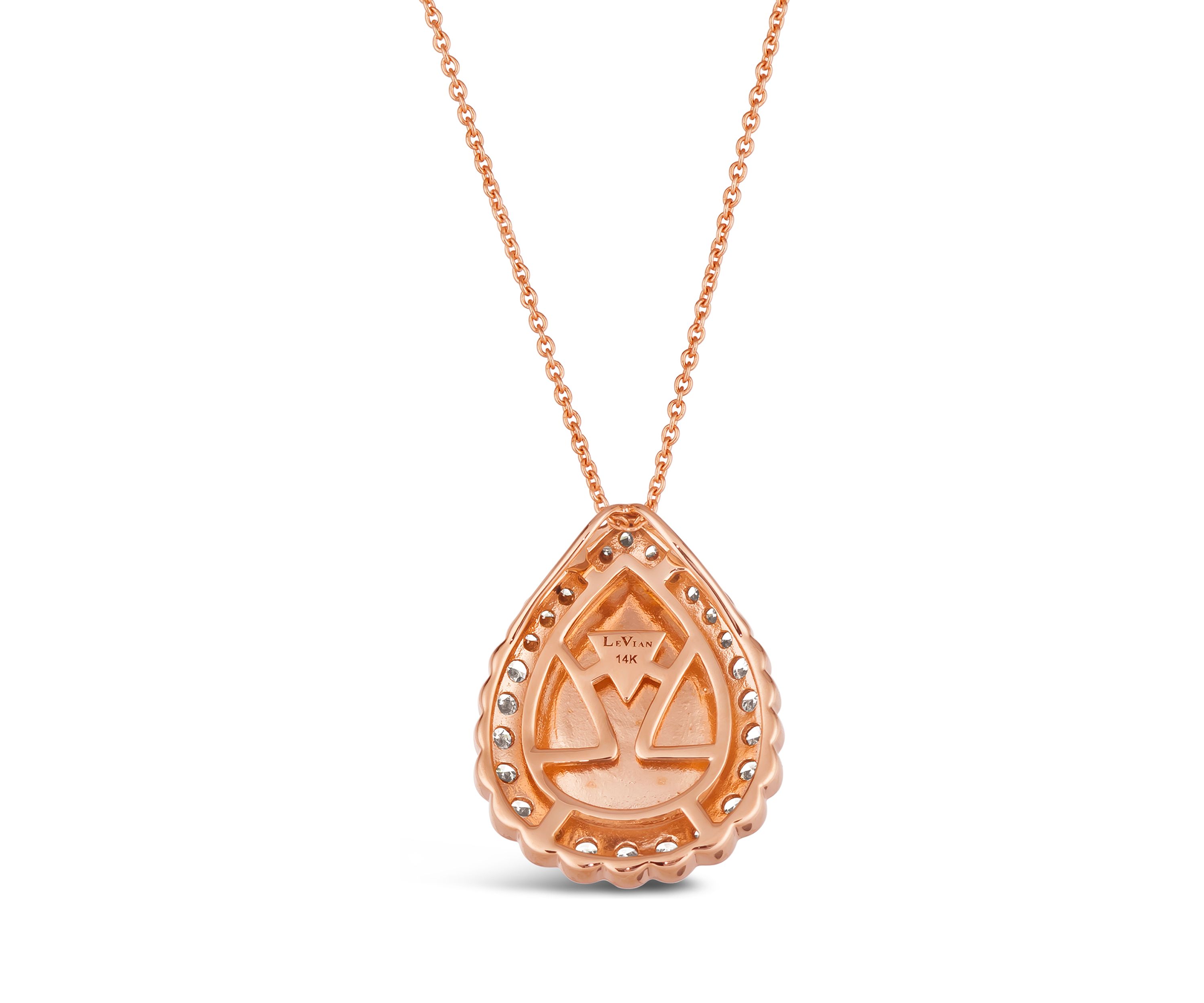 1/2 ct. t.w. Pear Shape Aquaprase Diamond Pendant Necklace in 14K Rose Gold 
