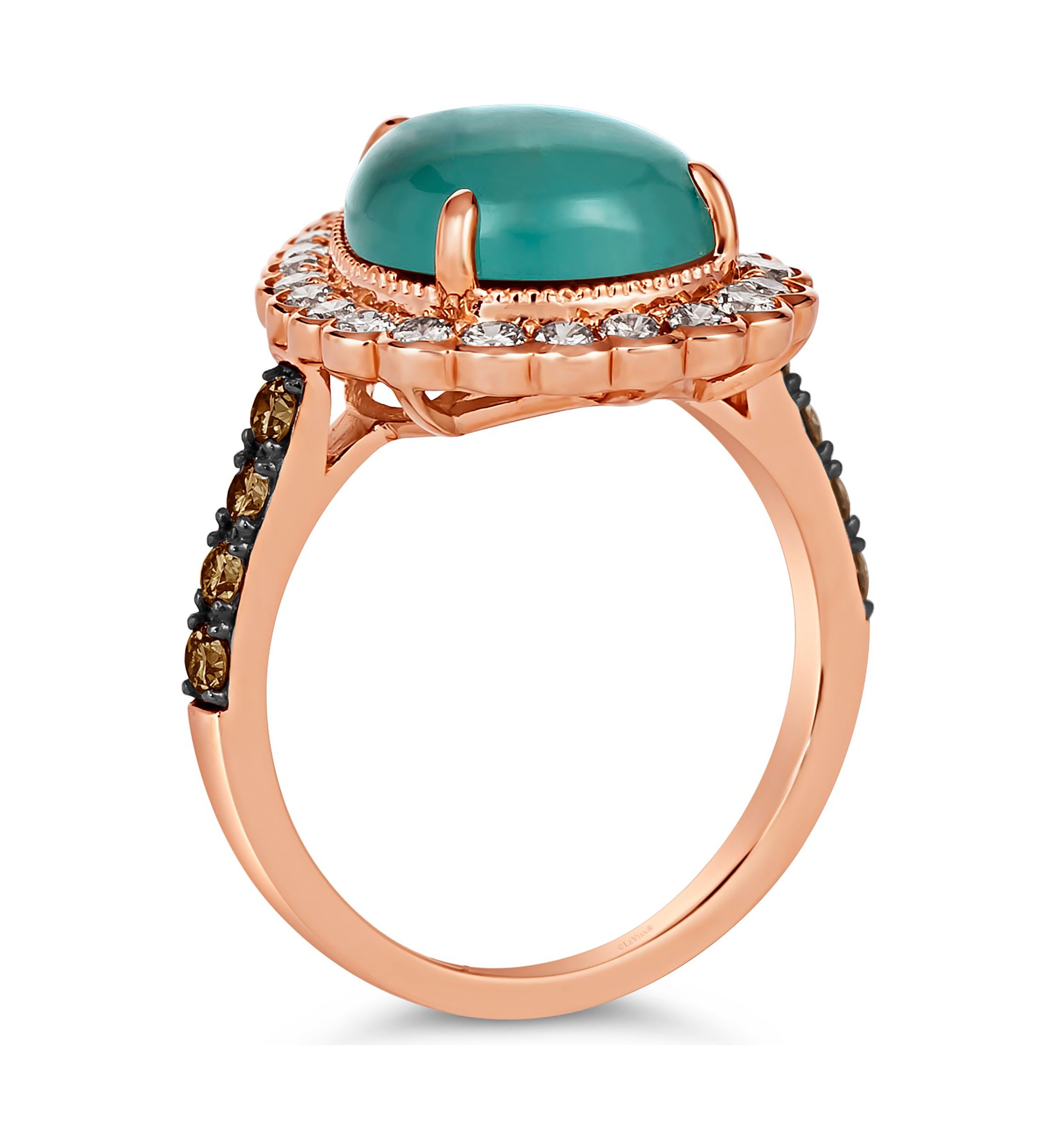 7/8 ct. Diamond Aquaprase Pear Ring in 14K Rose Gold