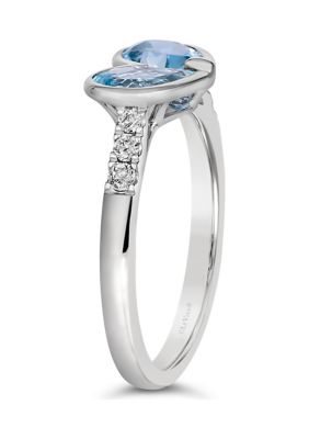1 ct. t.w. Sea Blue Aquamarine®, 1/10 ct. t.w. Nude Diamonds™ Ring in 14K Vanilla Gold®