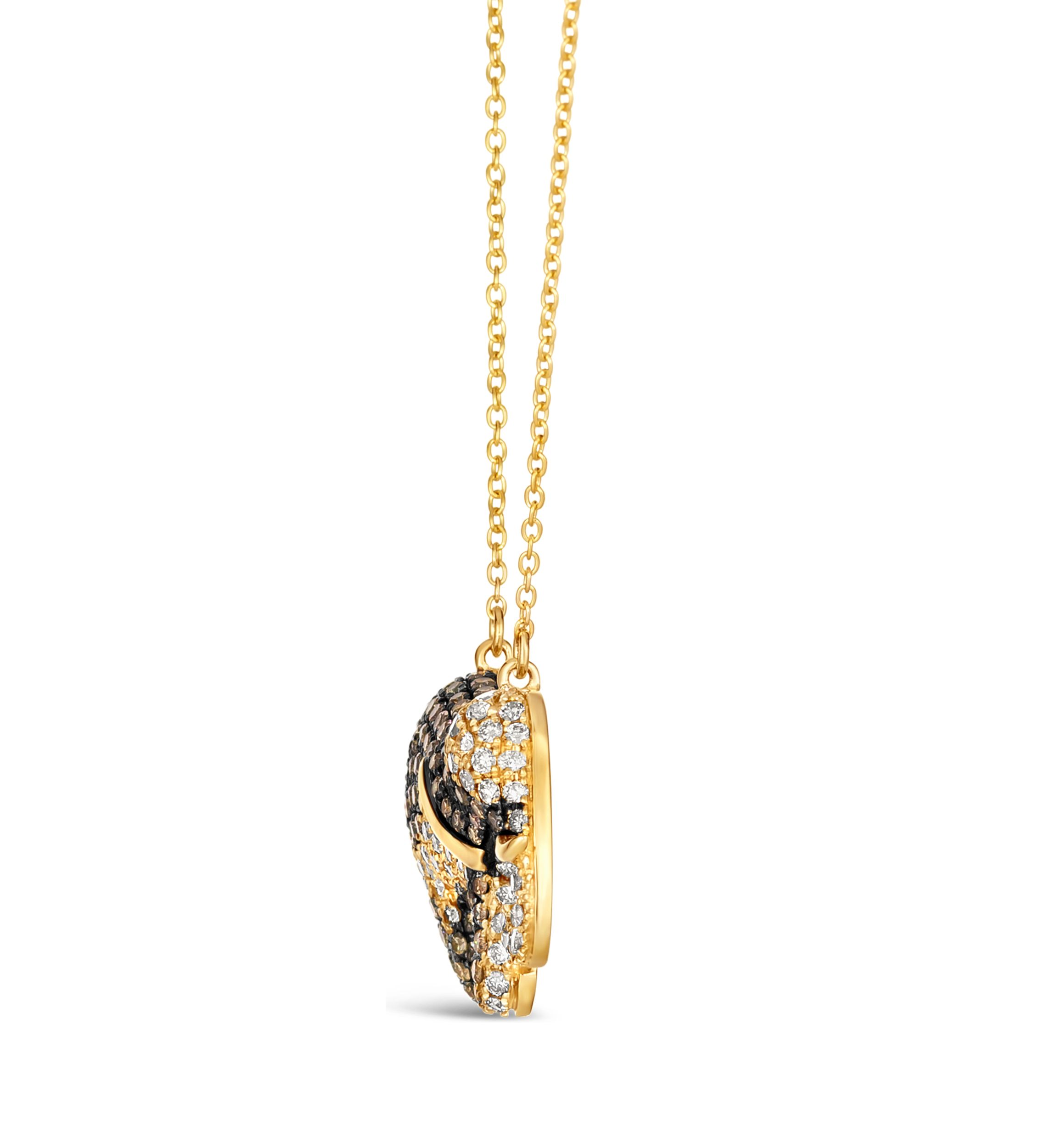 1/2 ct. t.w. Nude Diamonds™, 5/8 ct. t.w. Chocolate Diamonds® Elephant Necklace in 14K Honey Gold™