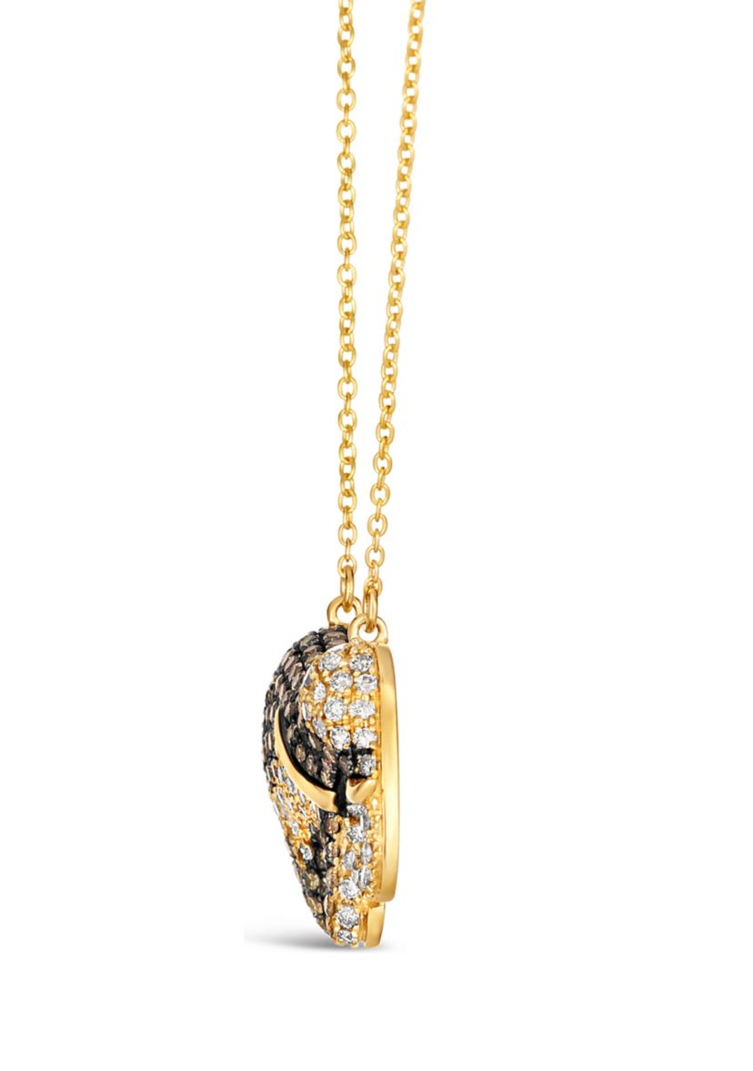 1/2 ct. t.w. Nude Diamonds™, 5/8 ct. t.w. Chocolate Diamonds® Elephant Necklace in 14K Honey Gold™