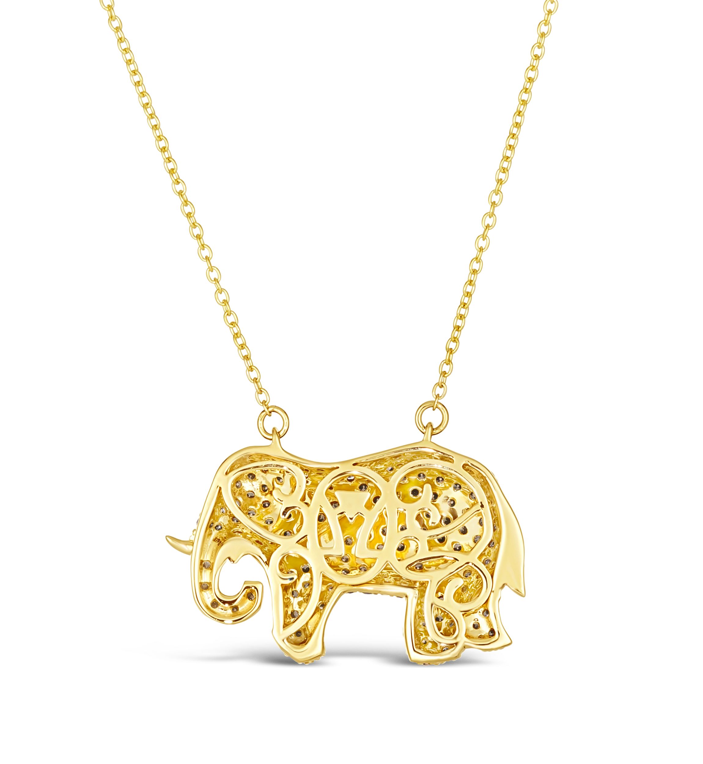 1/2 ct. t.w. Nude Diamonds™, 5/8 ct. t.w. Chocolate Diamonds® Elephant Necklace in 14K Honey Gold™