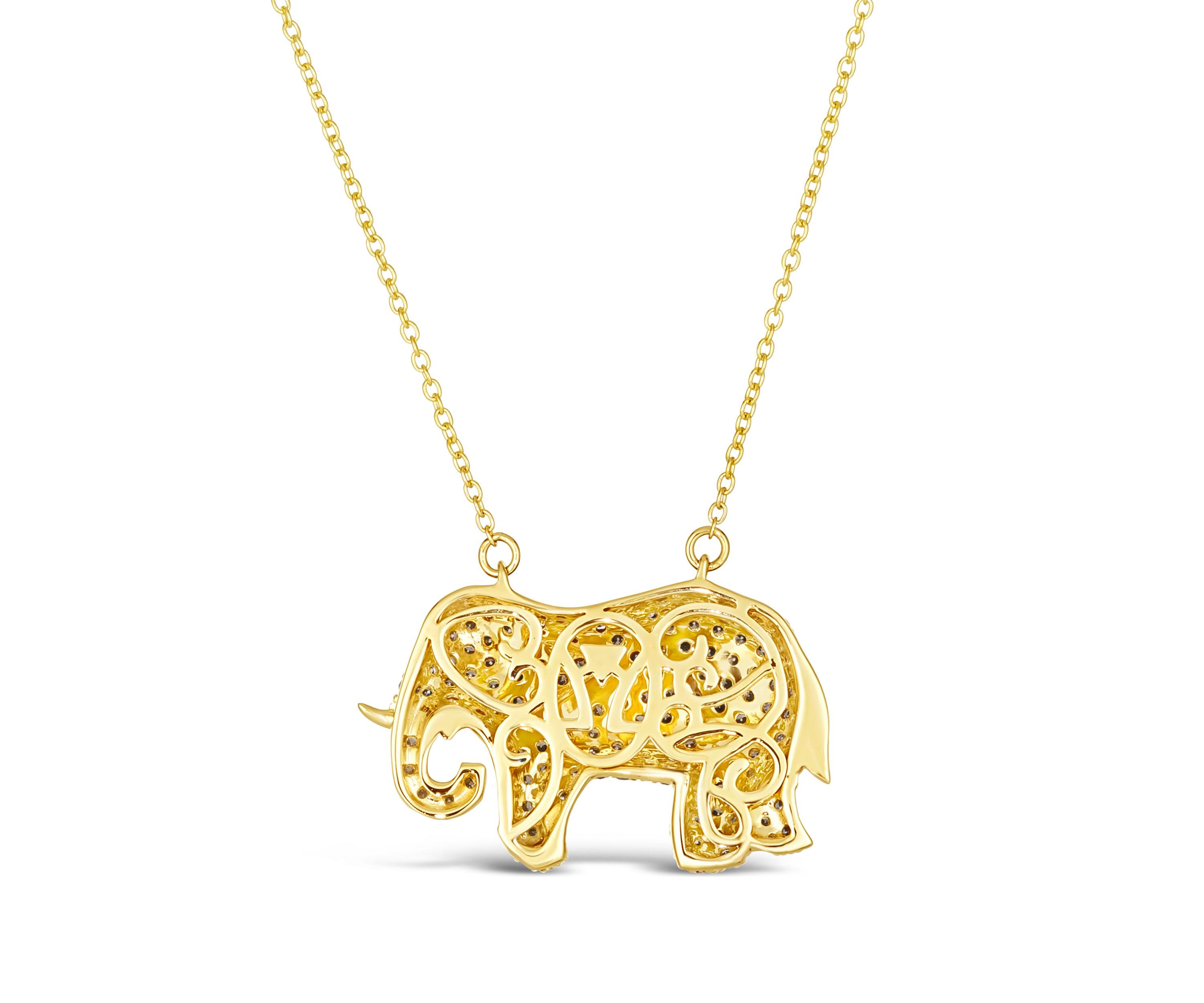 1/2 ct. t.w. Nude Diamonds™, 5/8 ct. t.w. Chocolate Diamonds® Elephant Necklace in 14K Honey Gold™