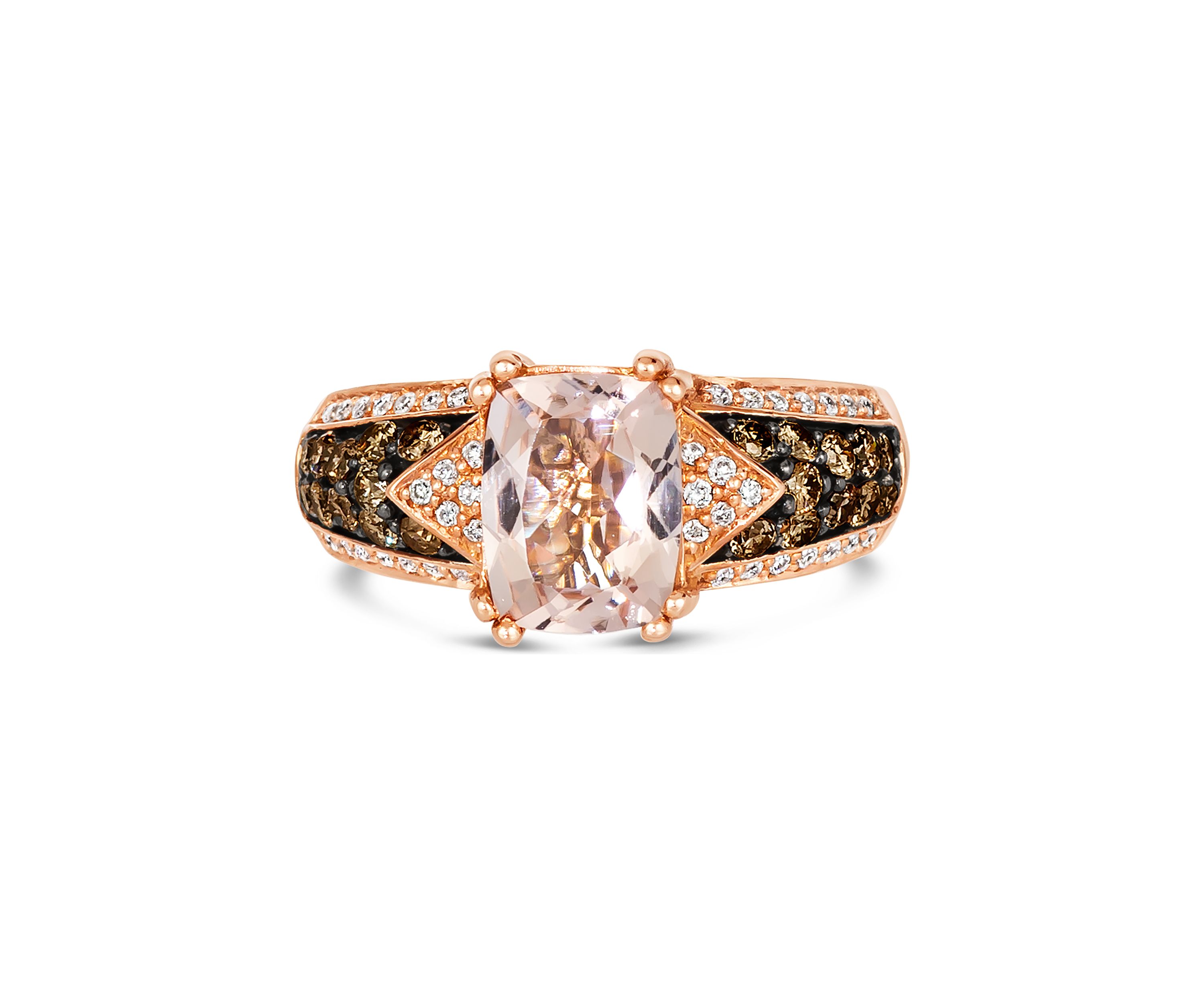 1/2 ct. t.w. Diamond and 1.5 ct. t.w. Morganite Ring in 14K Rose Gold