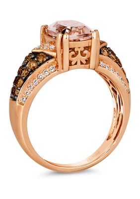 1/2 ct. t.w. Diamond and 1.5 ct. t.w. Morganite Ring in 14K Rose Gold