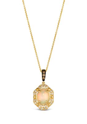 Le Vian 7/8 ct. t.w. Neopolitan Opalâ¢, 1/20 ct. t.w. Chocolate Diamonds, 1/5 ct. t.w. Nude Diamondsâ¢ Pendant Necklace in 14K Honey Gold