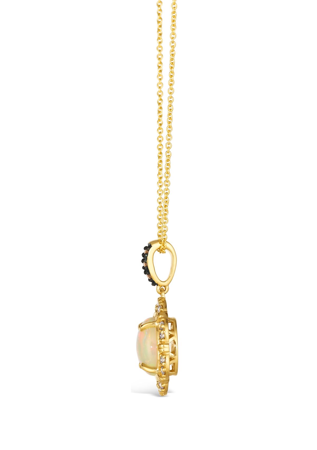 7/8 ct. t.w. Neopolitan Opal™, 1/20 ct. t.w. Chocolate Diamonds®, 1/5 ct. t.w. Nude Diamonds™ Pendant Necklace in 14K Honey Gold™
