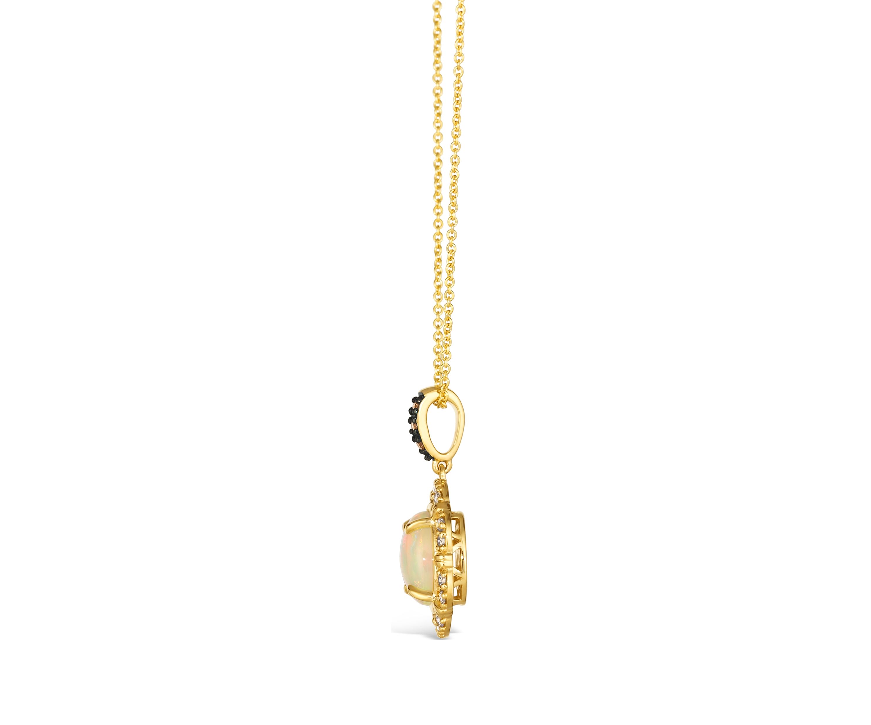 7/8 ct. t.w. Neopolitan Opal™, 1/20 ct. t.w. Chocolate Diamonds®, 1/5 ct. t.w. Nude Diamonds™ Pendant Necklace in 14K Honey Gold™