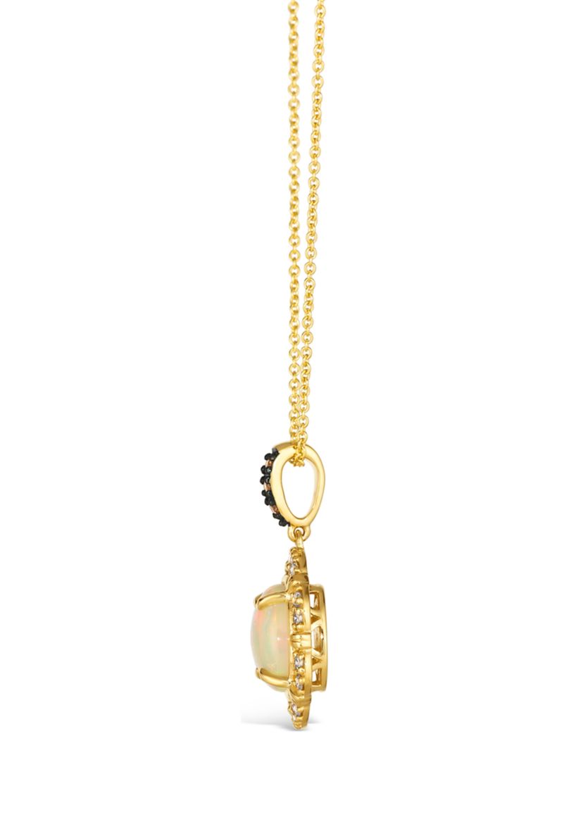 7/8 ct. t.w. Neopolitan Opal™, 1/20 ct. t.w. Chocolate Diamonds®, 1/5 ct. t.w. Nude Diamonds™ Pendant Necklace in 14K Honey Gold™