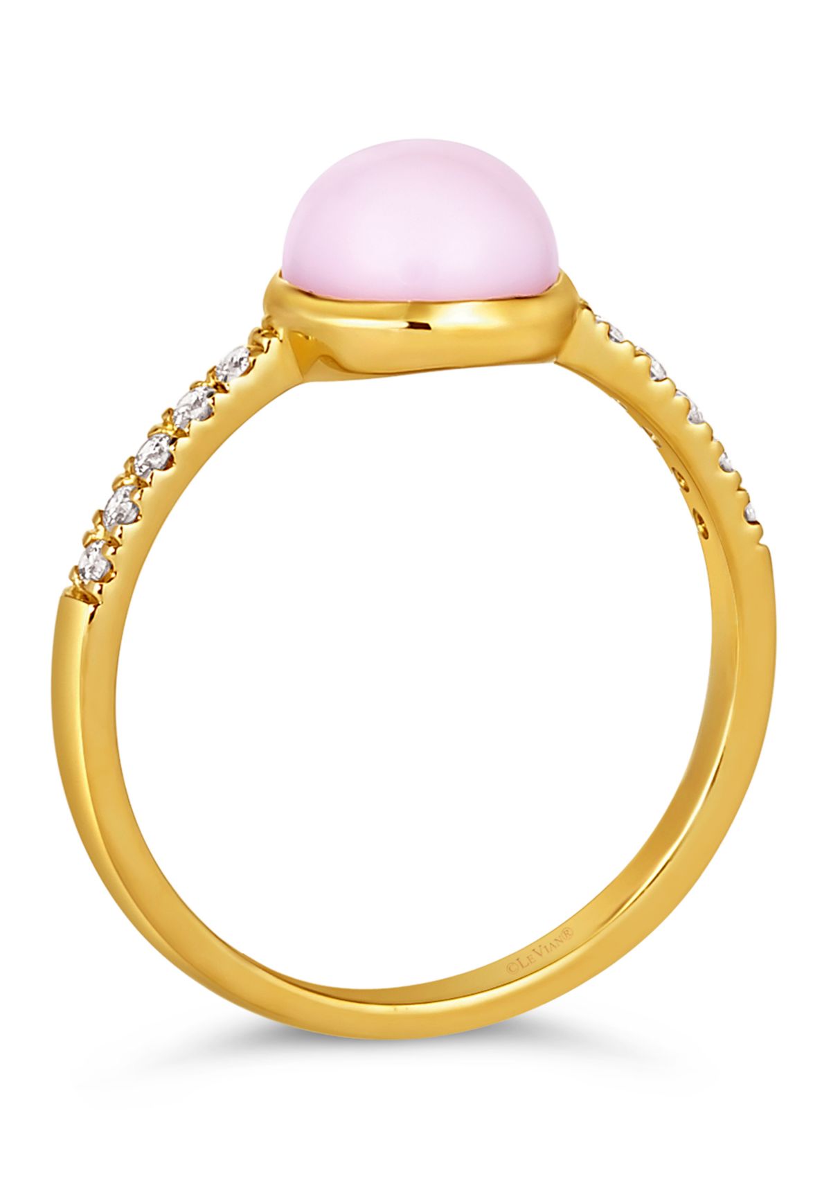 Ring featuring 11.25 ct. t.w. Pink Opal, 1/10 ct. t.w. Nude Diamonds™ set in 14K Honey Gold™