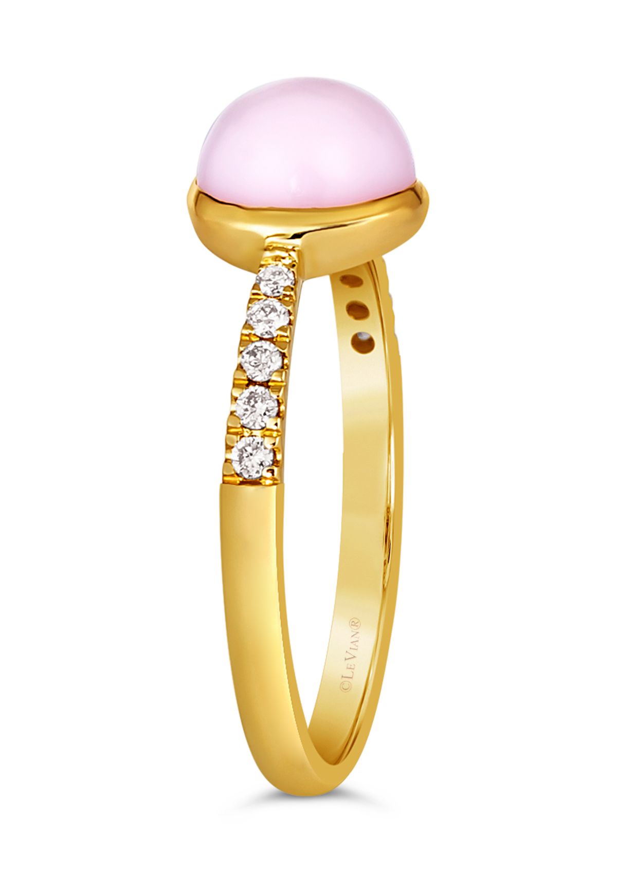 Ring featuring 11.25 ct. t.w. Pink Opal, 1/10 ct. t.w. Nude Diamonds™ set in 14K Honey Gold™