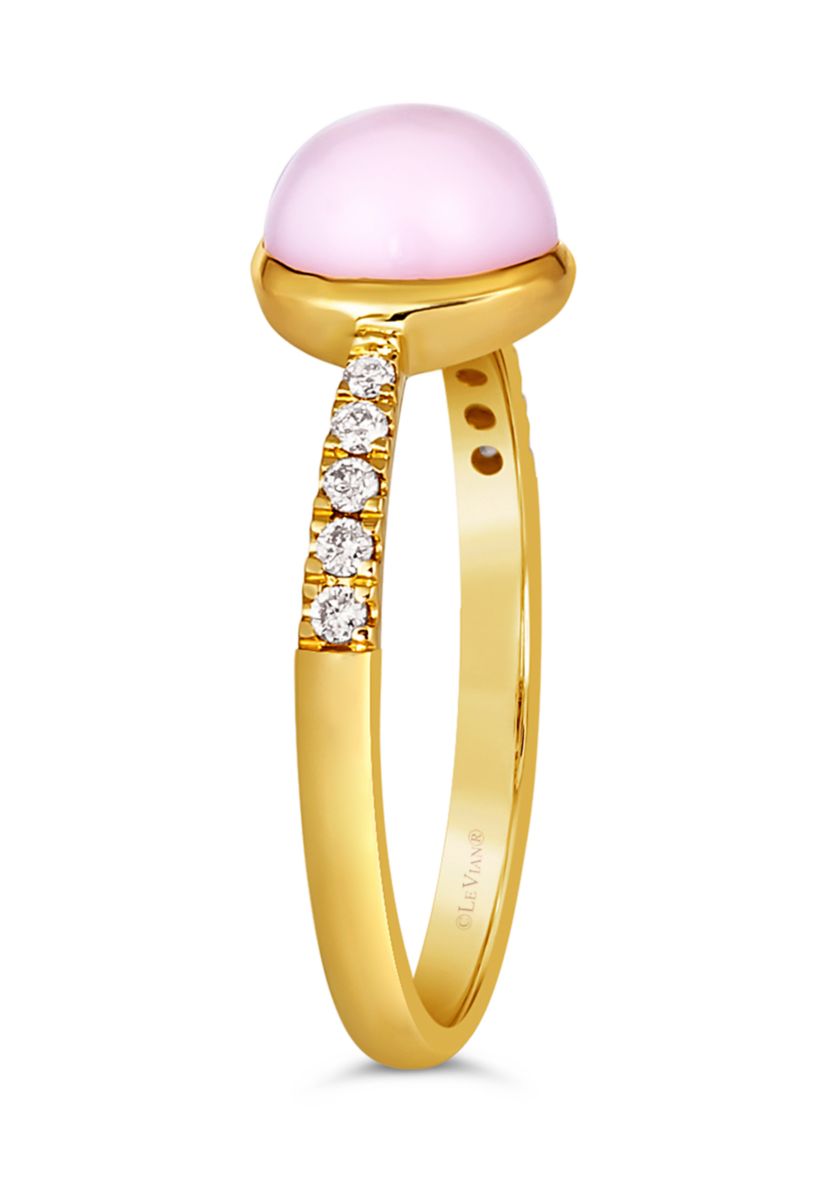 Ring featuring 11.25 ct. t.w. Pink Opal, 1/10 ct. t.w. Nude Diamonds™ set in 14K Honey Gold™