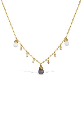 3.5 ct. t.w. Moonstone, 1/10 ct. t.w. Nude Diamonds™ Necklace in 14K Honey Gold™