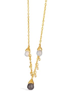 3.5 ct. t.w. Moonstone, 1/10 ct. t.w. Nude Diamonds™ Necklace in 14K Honey Gold™