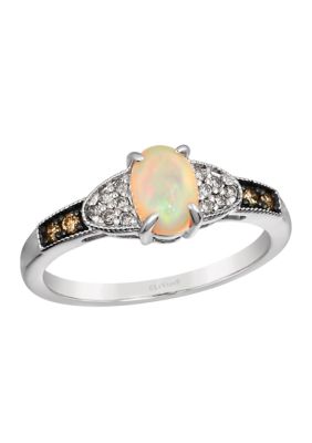 Le Vian 3/8 Ct. T.w. Neopolitan Opalâ¢, 1/20 Ct. T.w. Chocolate Diamonds, 1/15 Ct. T.w. Nude Diamondsâ¢ Ring In 14K Vanilla Gold