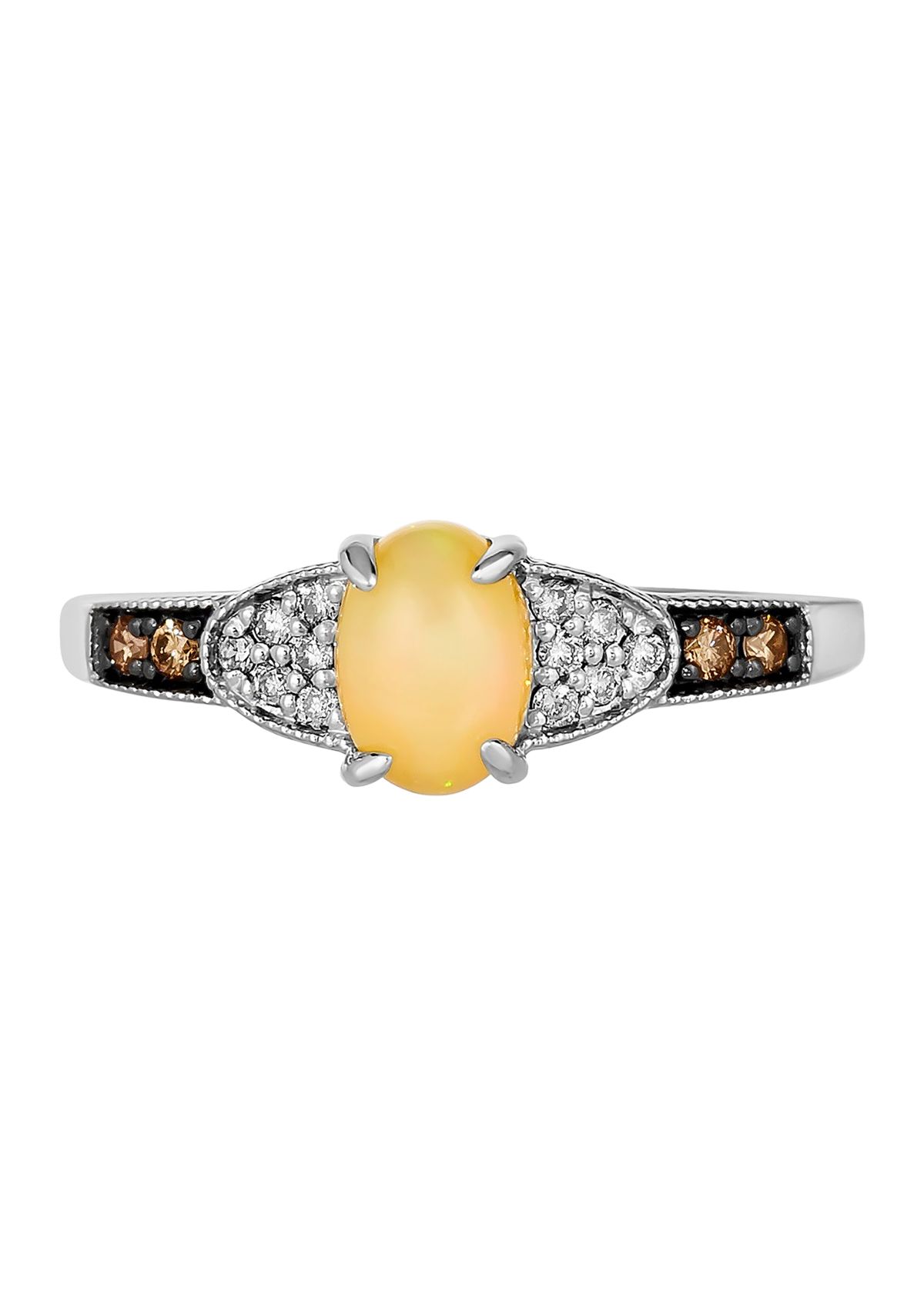 3/8 ct. t.w. Neopolitan Opal™, 1/20 ct. t.w. Chocolate Diamonds®, 1/15 ct. t.w. Nude Diamonds™ Ring in 14K Vanilla Gold®
