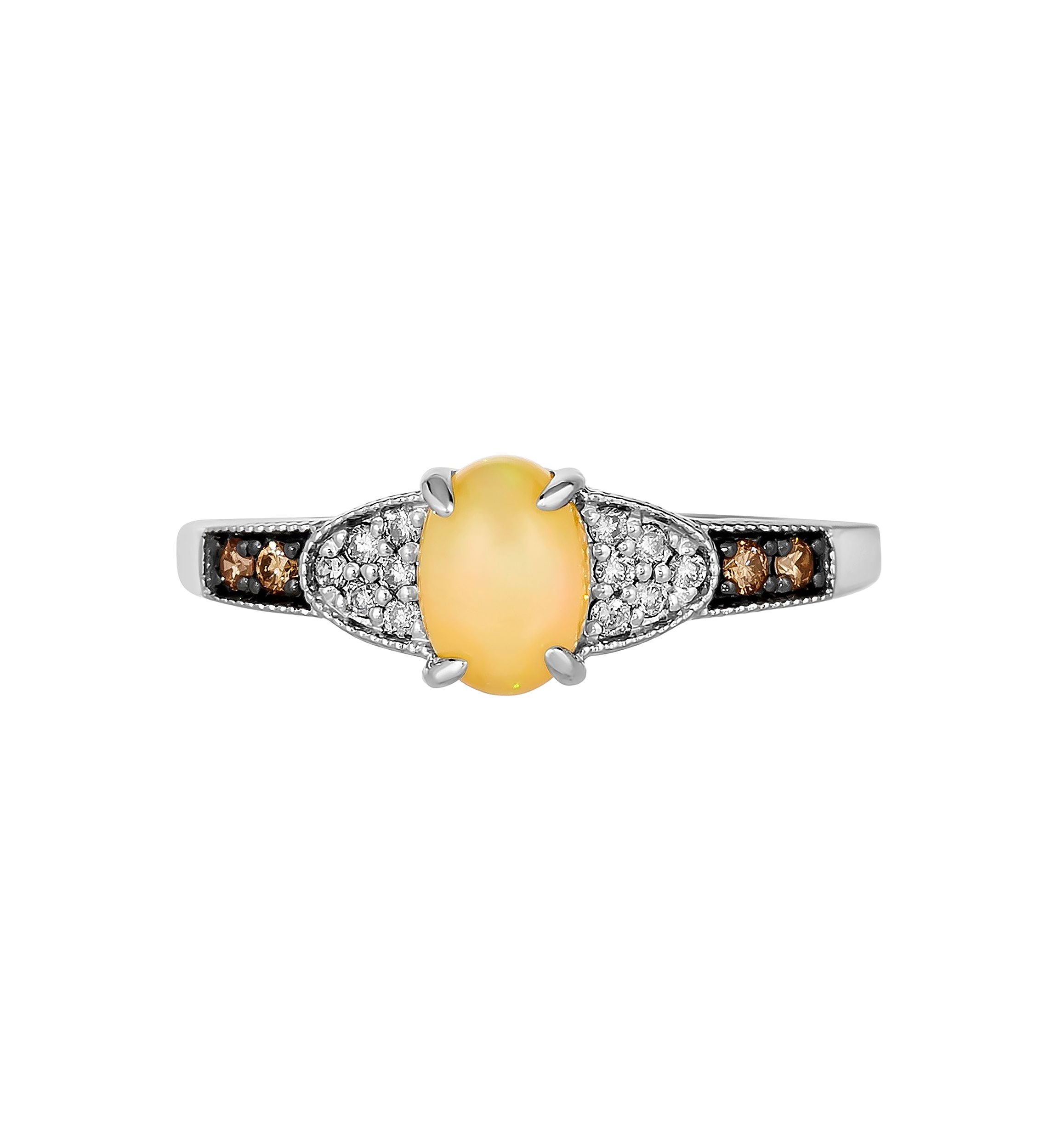 3/8 ct. t.w. Neopolitan Opal™, 1/20 ct. t.w. Chocolate Diamonds®, 1/15 ct. t.w. Nude Diamonds™ Ring in 14K Vanilla Gold®