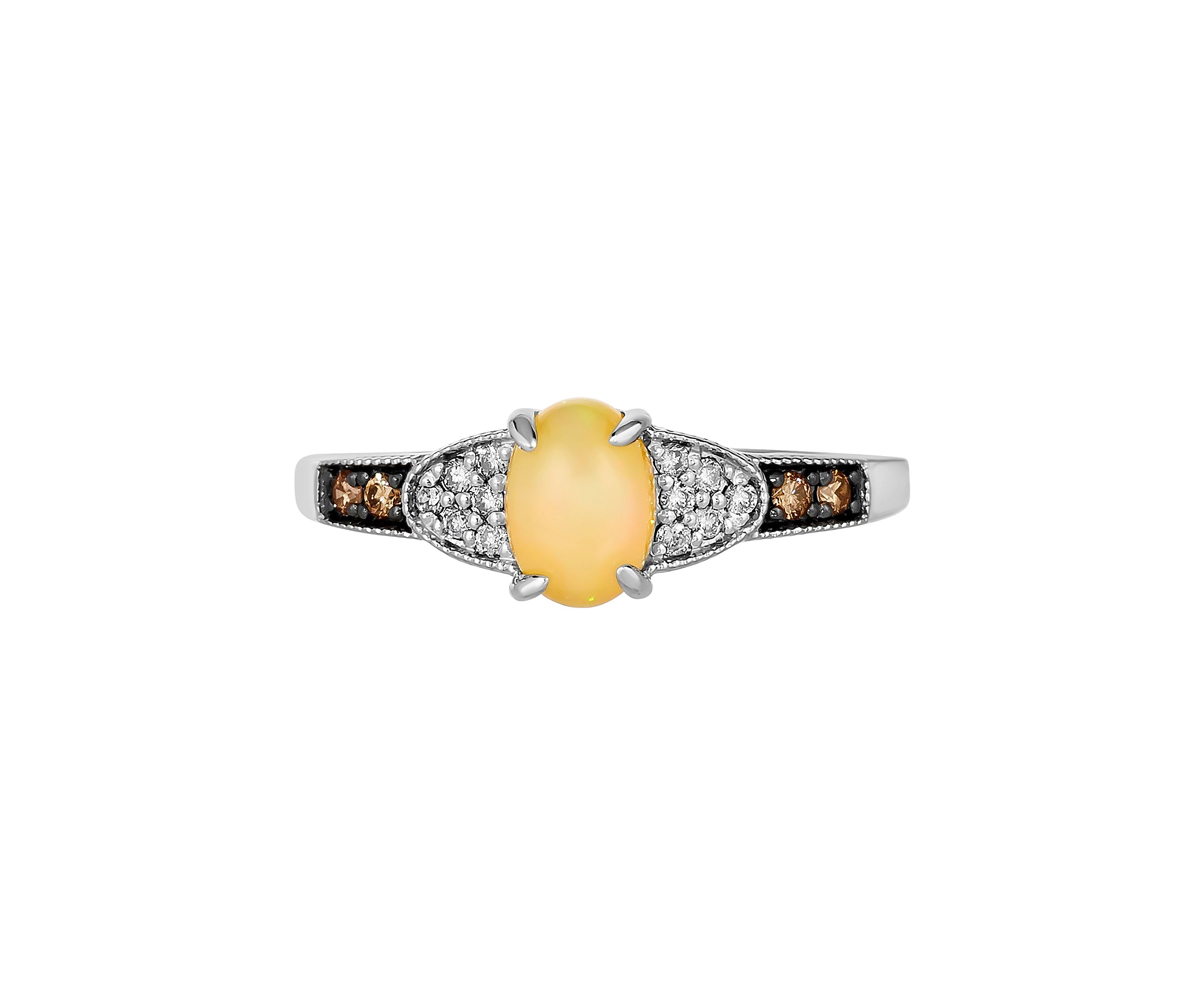 3/8 ct. t.w. Neopolitan Opal™, 1/20 ct. t.w. Chocolate Diamonds®, 1/15 ct. t.w. Nude Diamonds™ Ring in 14K Vanilla Gold®