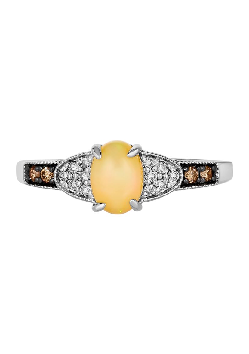 3/8 ct. t.w. Neopolitan Opal™, 1/20 ct. t.w. Chocolate Diamonds®, 1/15 ct. t.w. Nude Diamonds™ Ring in 14K Vanilla Gold®