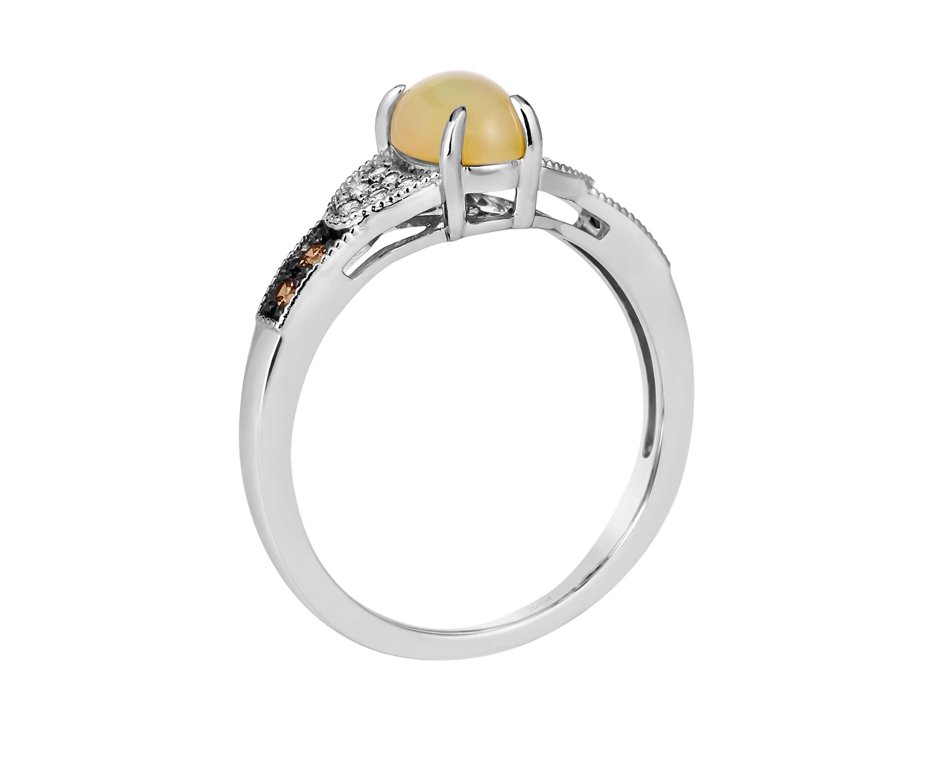 3/8 ct. t.w. Neopolitan Opal™, 1/20 ct. t.w. Chocolate Diamonds®, 1/15 ct. t.w. Nude Diamonds™ Ring in 14K Vanilla Gold®