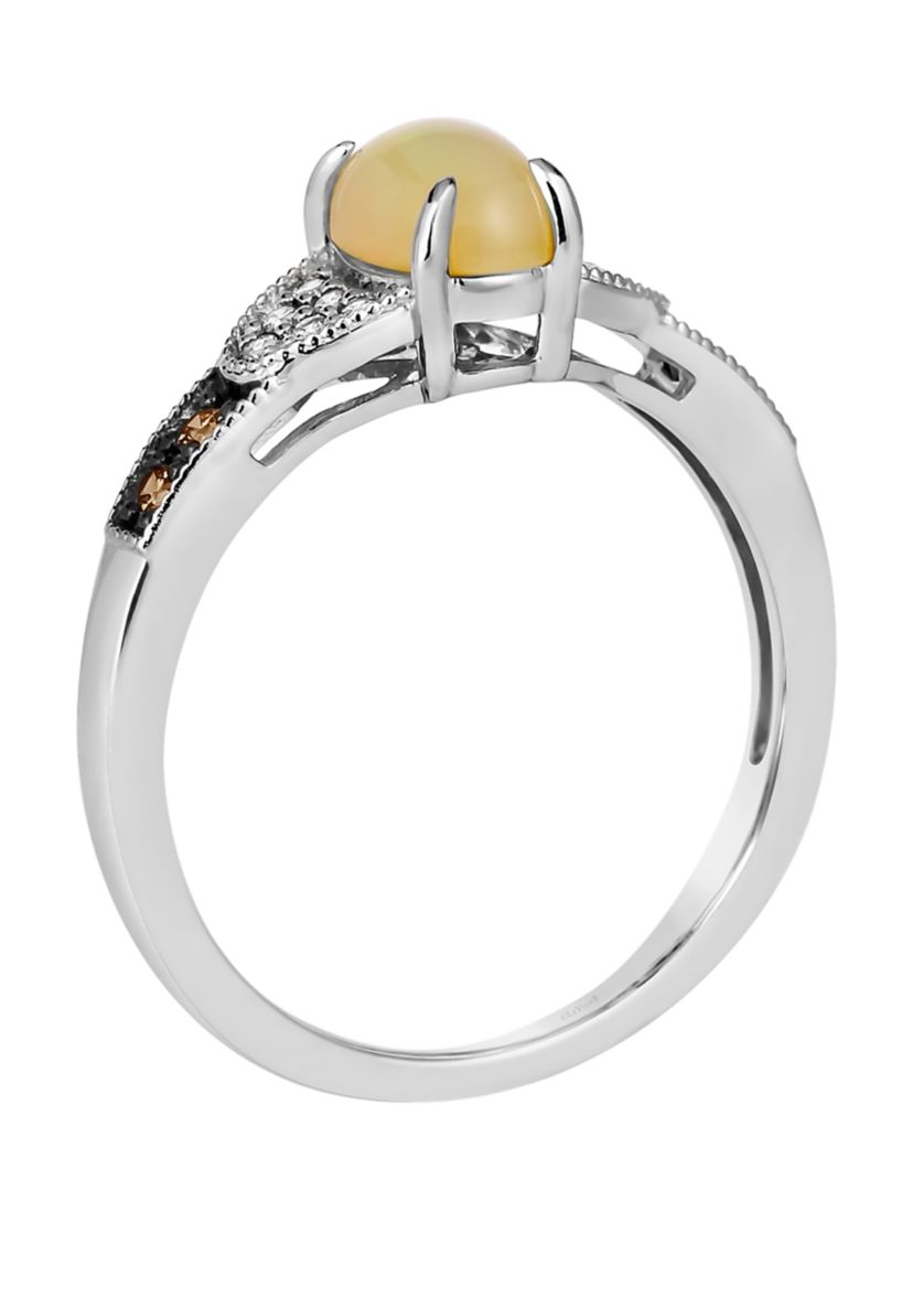 3/8 ct. t.w. Neopolitan Opal™, 1/20 ct. t.w. Chocolate Diamonds®, 1/15 ct. t.w. Nude Diamonds™ Ring in 14K Vanilla Gold®